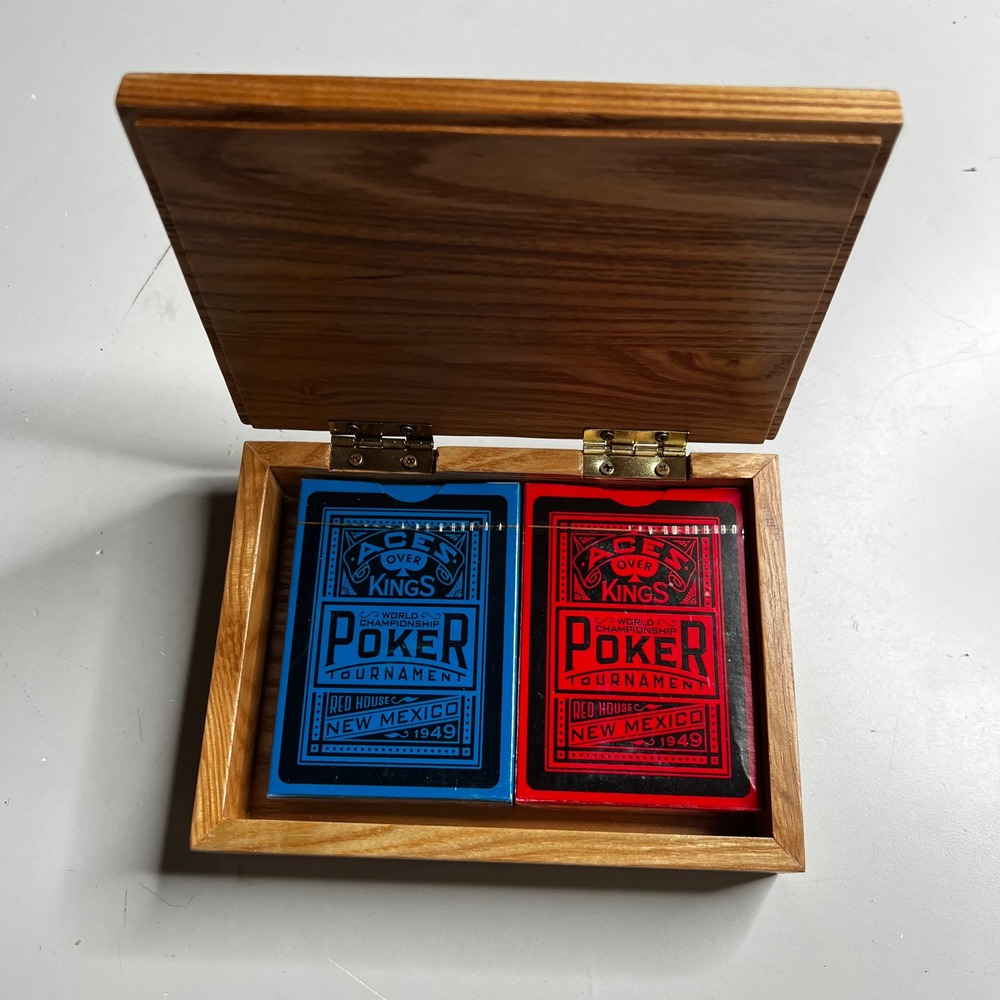 Aces‎ Over Kings World Championship Poker Tournament 2 Deck Set with Wooden Box